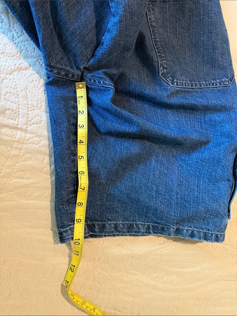 Wrangler Blue Denim Shorts with Branded Patch - Picture 5 of 6